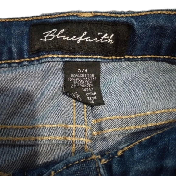 Blue Faith Ripped Skinny Jeans sz 3-4 - Picture 4 of 5